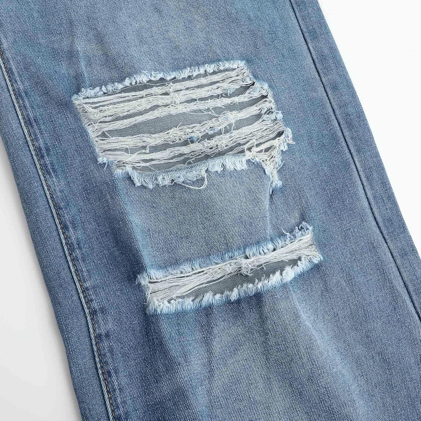 Womens High Waisted Wide Leg Jeans Stretchy Distressed Denim Pants