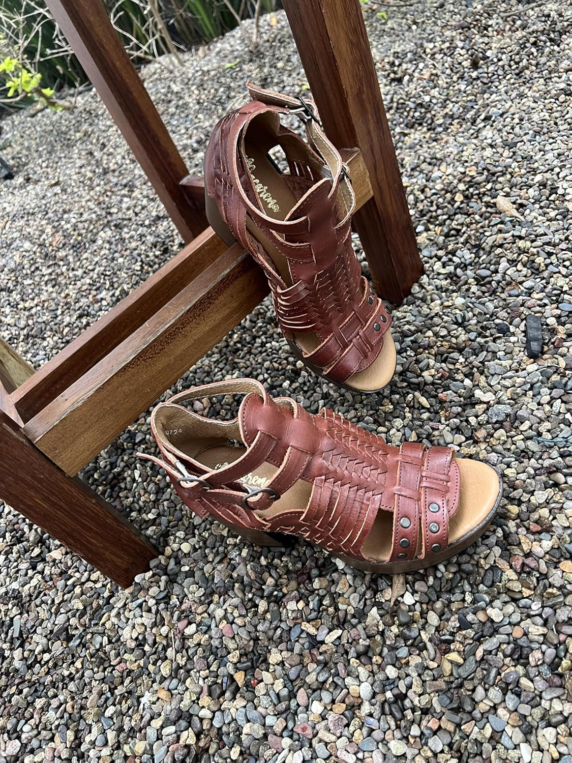 Women'S Flatform Wedge Casual Sandal Huarache Colorful Leather Mexican Style 353