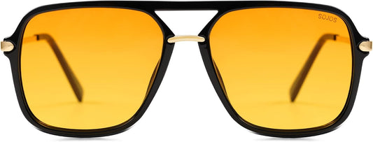 Sunglasses for Women & Men, Square, Retro, Polarized Lens, Trendy Aviator, 90S Shades