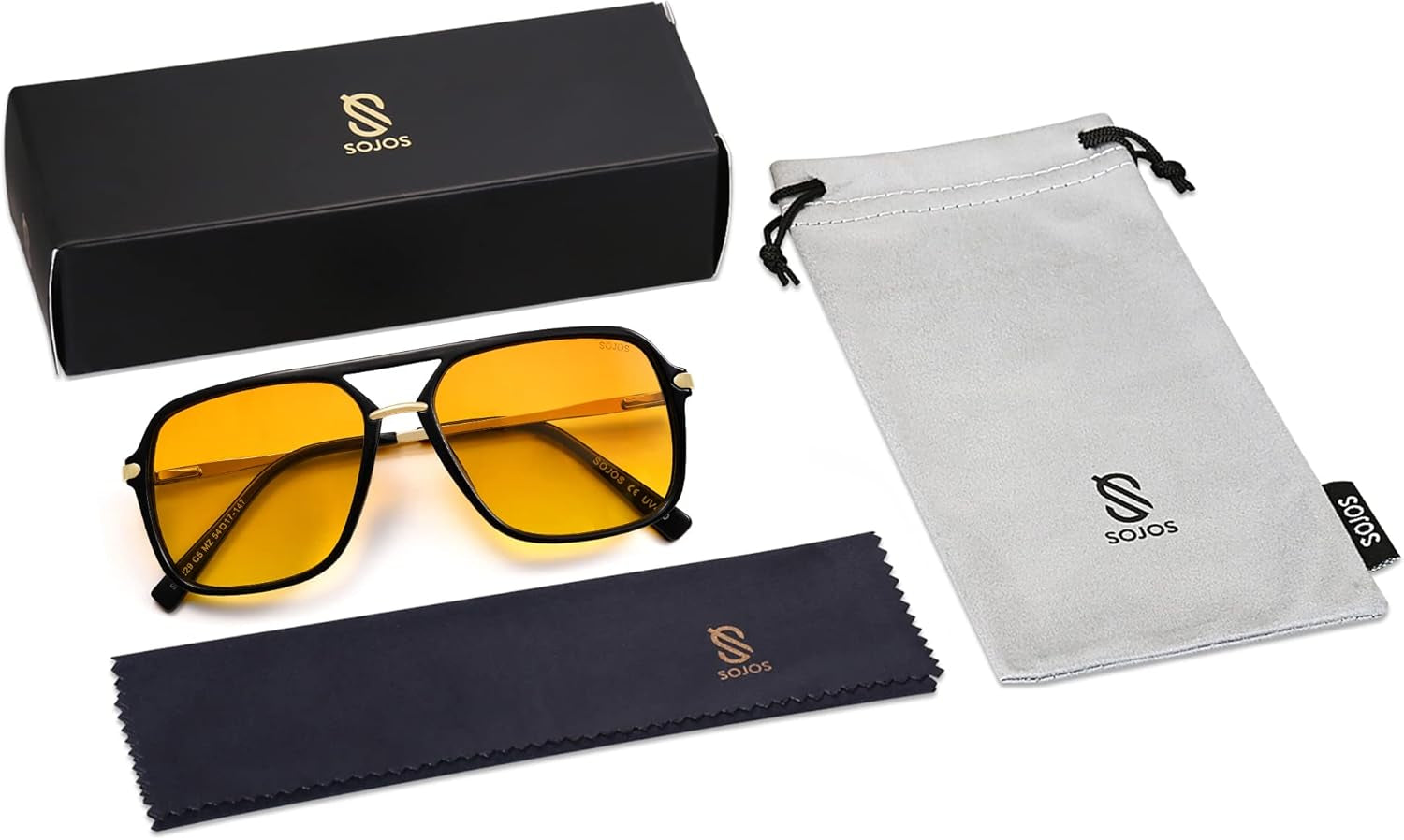 Sunglasses for Women & Men, Square, Retro, Polarized Lens, Trendy Aviator, 90S Shades