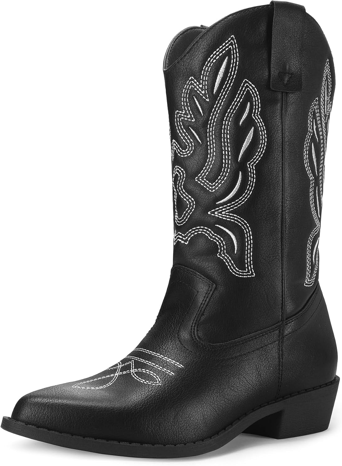Women'S Western Cowboy Boots Embroidered Mid-Calf Pointed Toe Cowgirl Boot