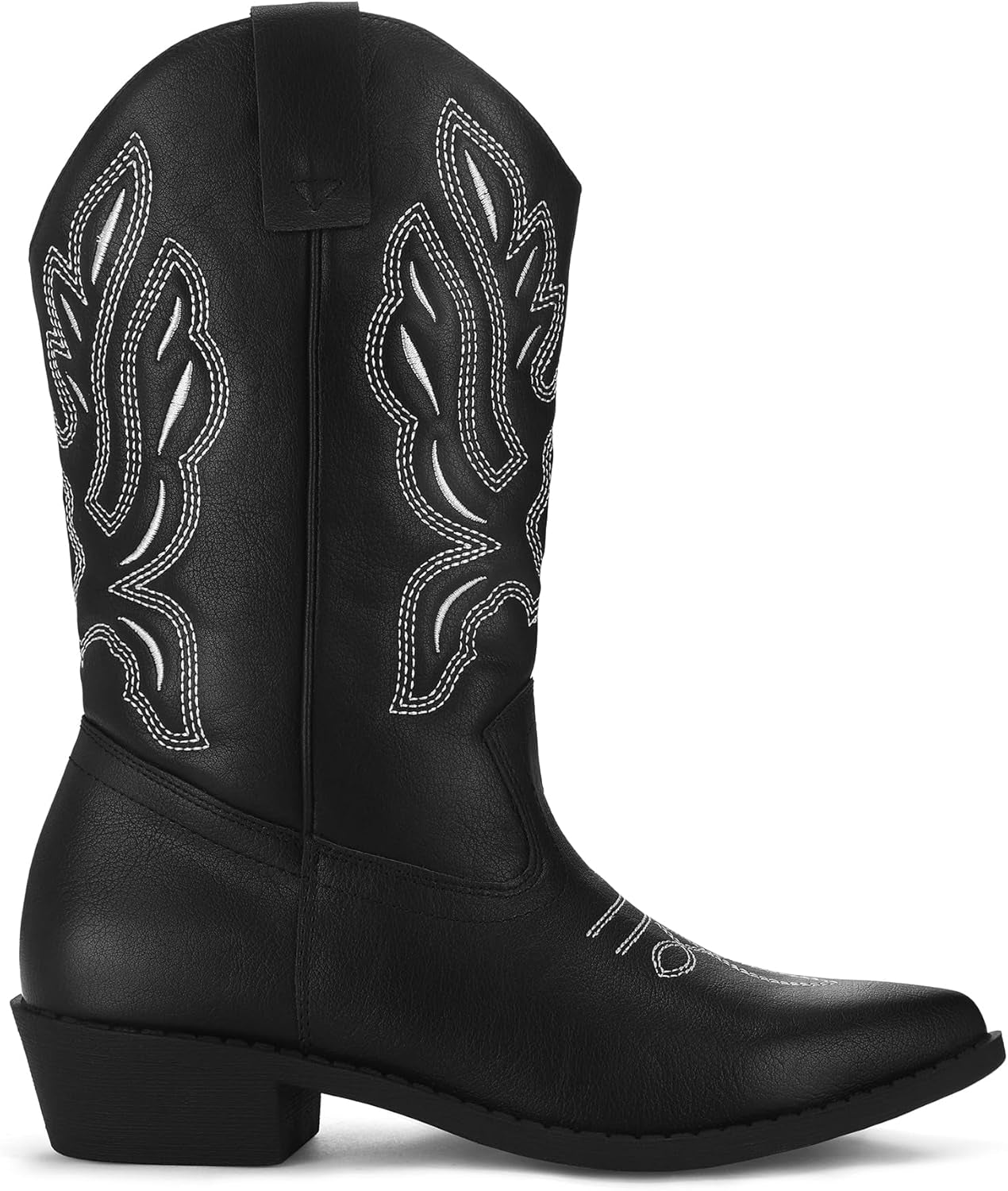 Women'S Western Cowboy Boots Embroidered Mid-Calf Pointed Toe Cowgirl Boot
