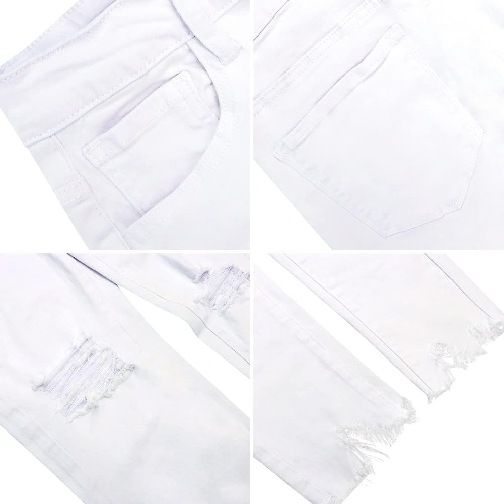 Women'S High Rise Ripped Skinny Jeans Stretch Slim Fit Distressed Destroyed Denim Ankle Pants